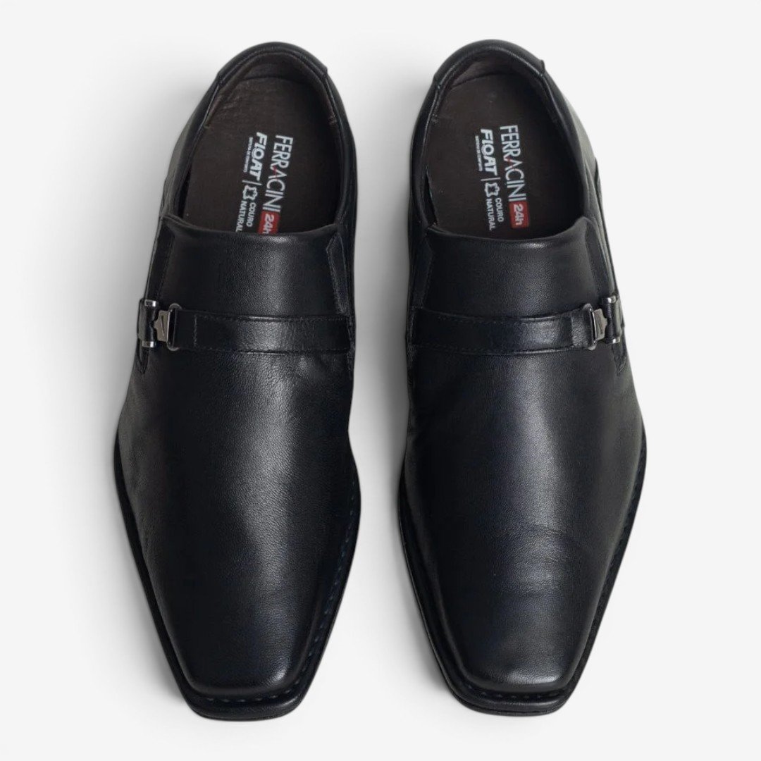 Sapato Social Masculino Ferracini Em Couro Preto Preto 3