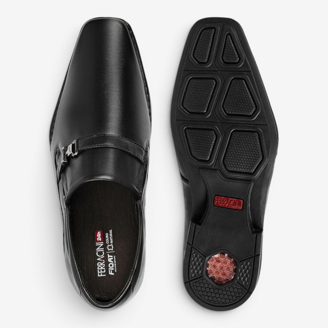 Sapato Social Masculino Ferracini Em Couro Preto Preto 4