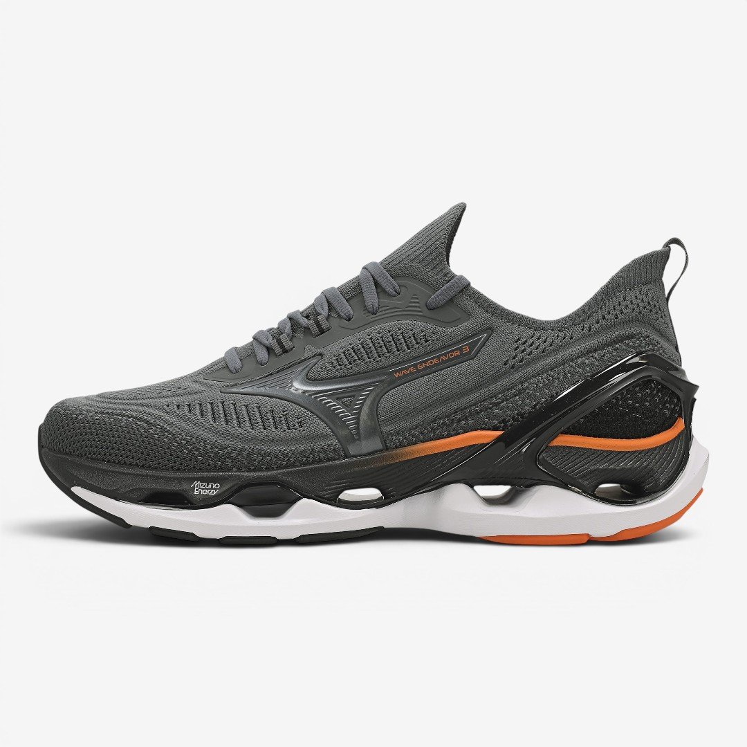 Tênis de Corrida Masculino Wave Endeavor 3 Cinza com Laranja