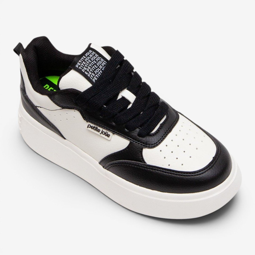 Tênis Petite Jolie Start Branco com Preto Branco/Preto 2