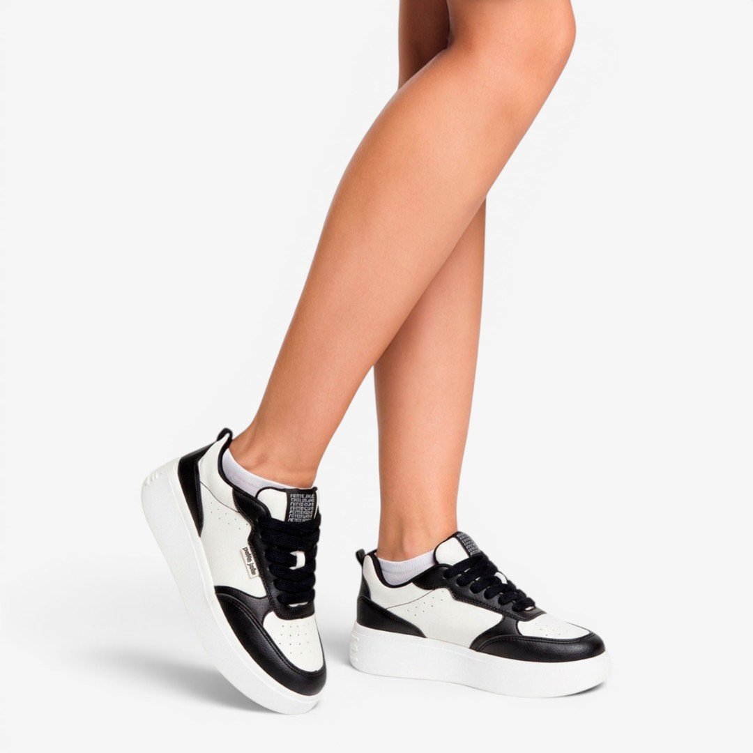 Tênis Petite Jolie Start Branco com Preto Branco/Preto 4