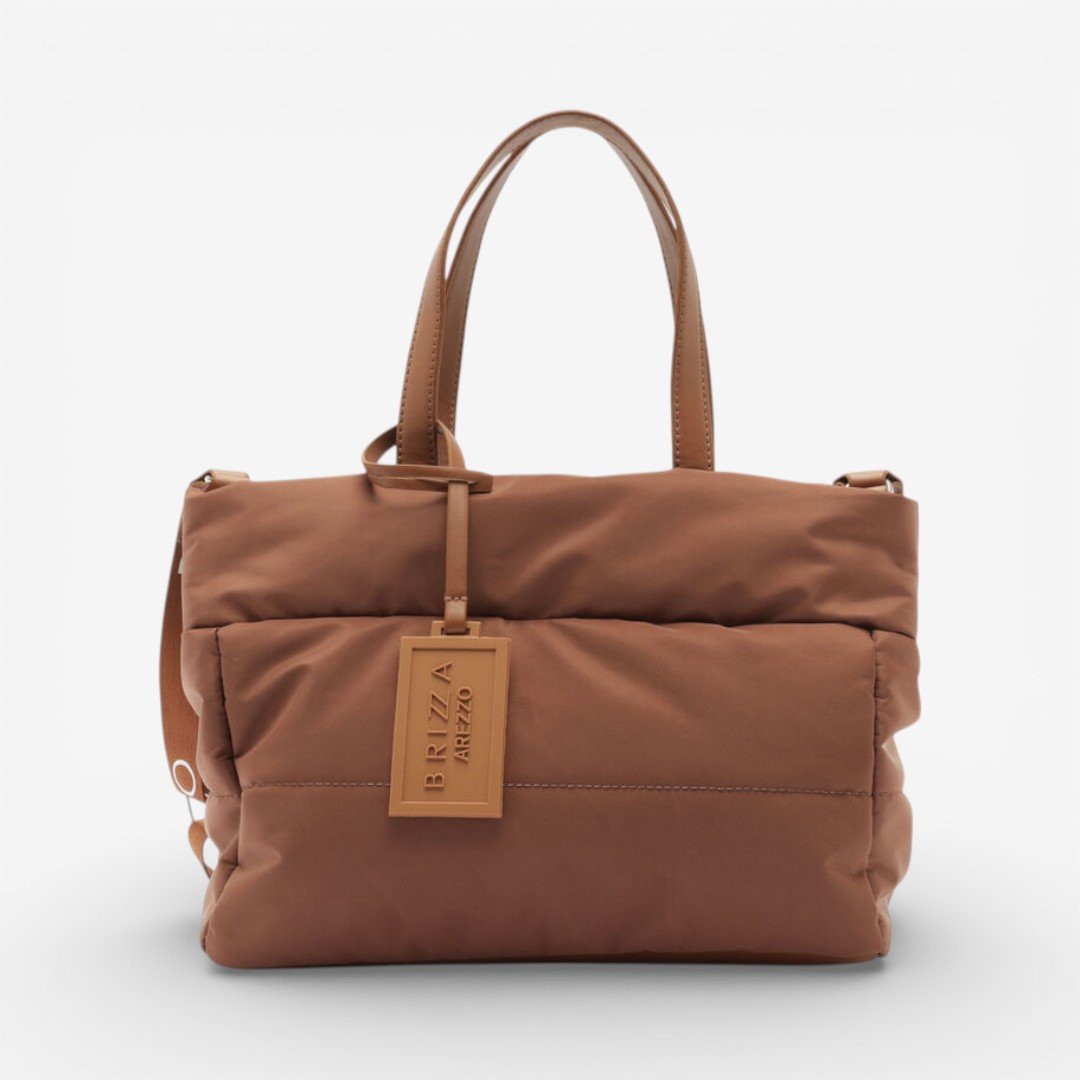 Bolsa Brizza Arezzo Tiracolo Marrom Nylon Gigi Pequena