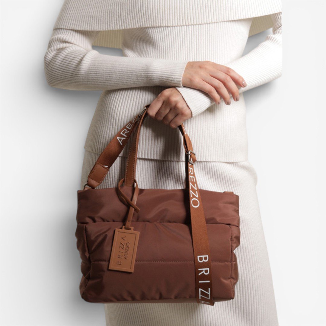 Bolsa Brizza Arezzo Tiracolo Marrom Nylon Gigi Pequena Marrom 2