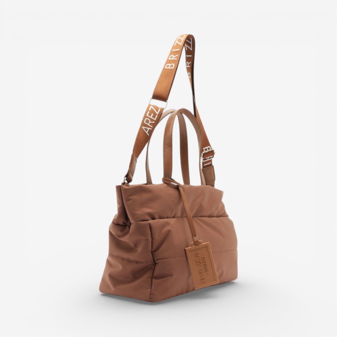 Bolsa Brizza Arezzo Tiracolo Marrom Nylon Gigi Pequena Marrom 3