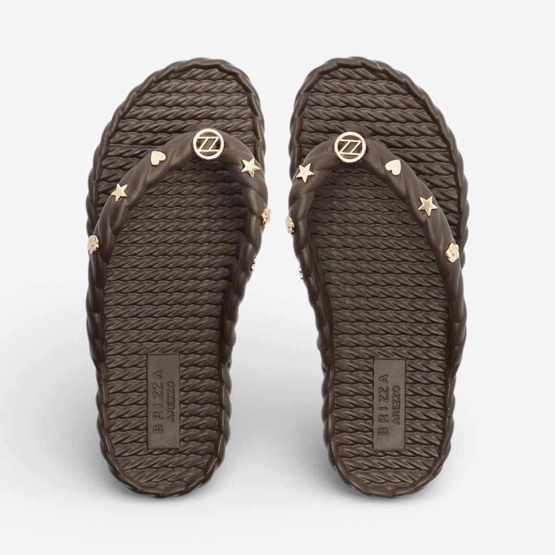 Chinelo De Dedo Brizza Arezzo Marrom Dark Marrocos