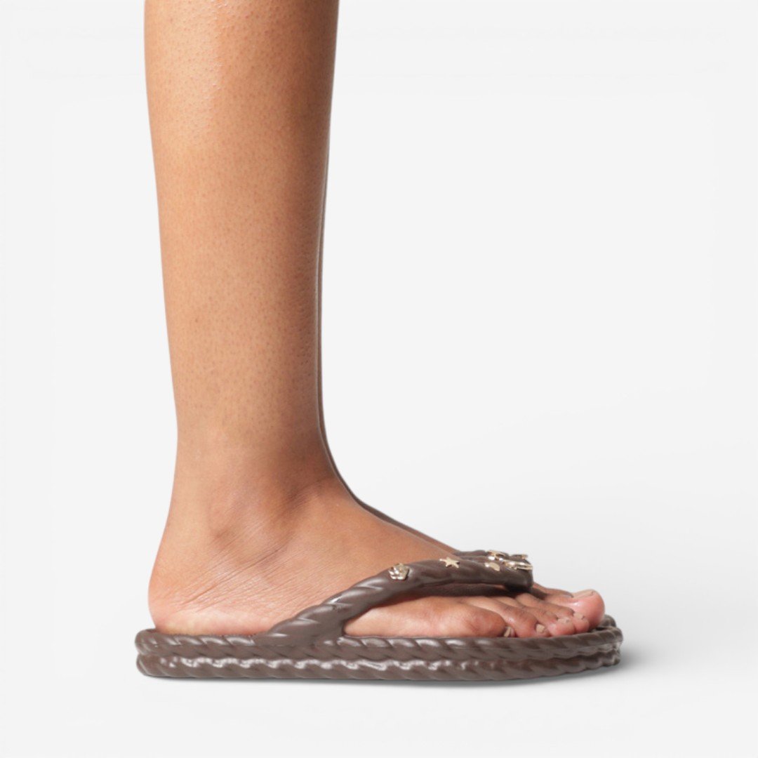 Chinelo De Dedo Brizza Arezzo Marrom Dark Marrocos Marrom 4