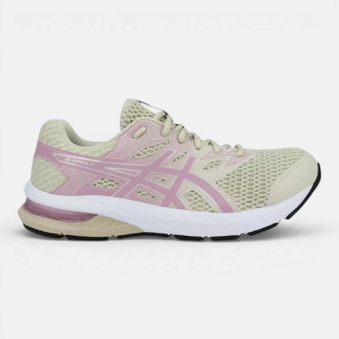 Tênis Asics GEL-Shogun ST Feminino Bege com Rosa