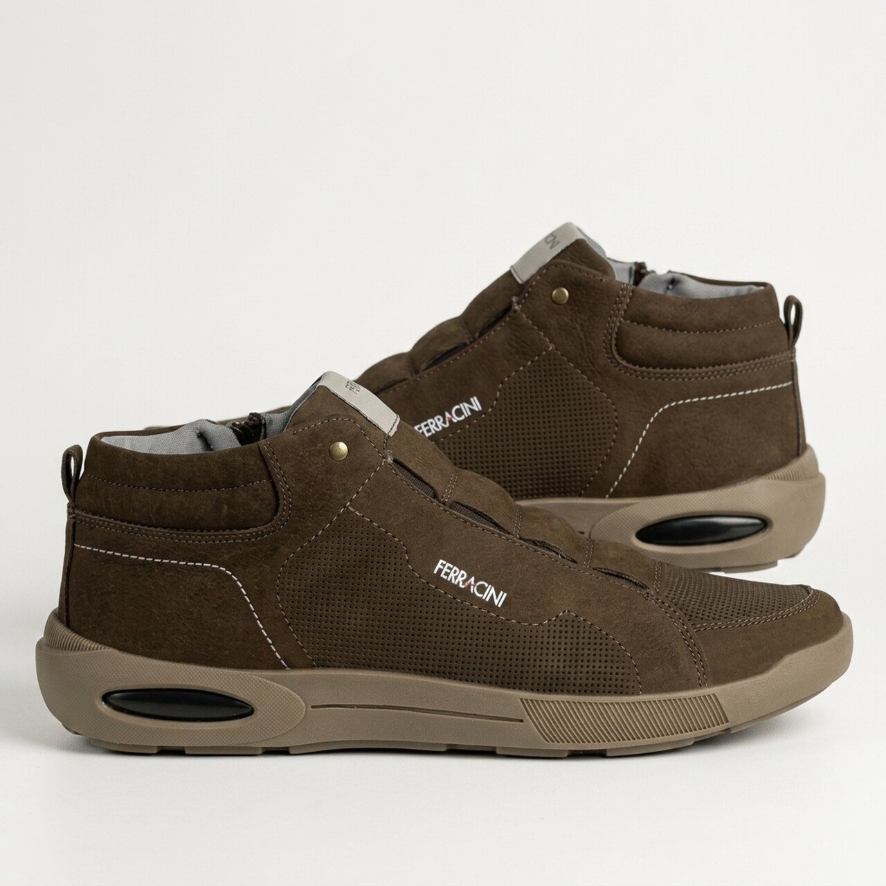 Tênis Ferracini Masculino Pulse Nobuck Marrom Marrom 5
