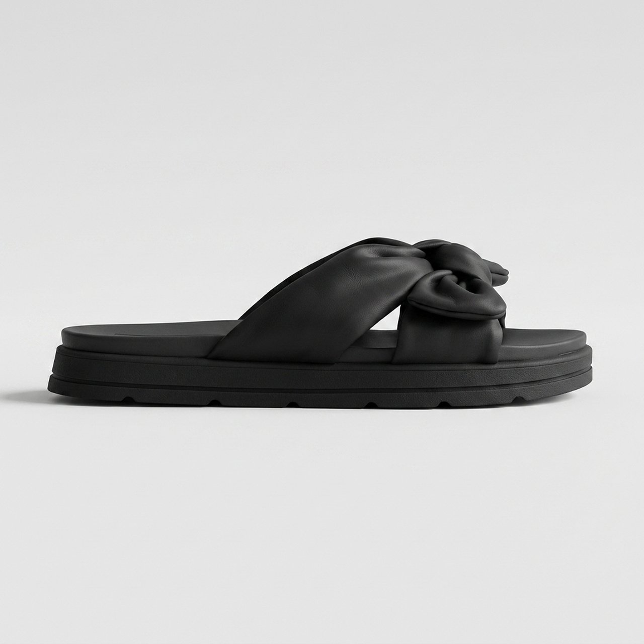 Chinelo Slide Moleca Preto com Laço