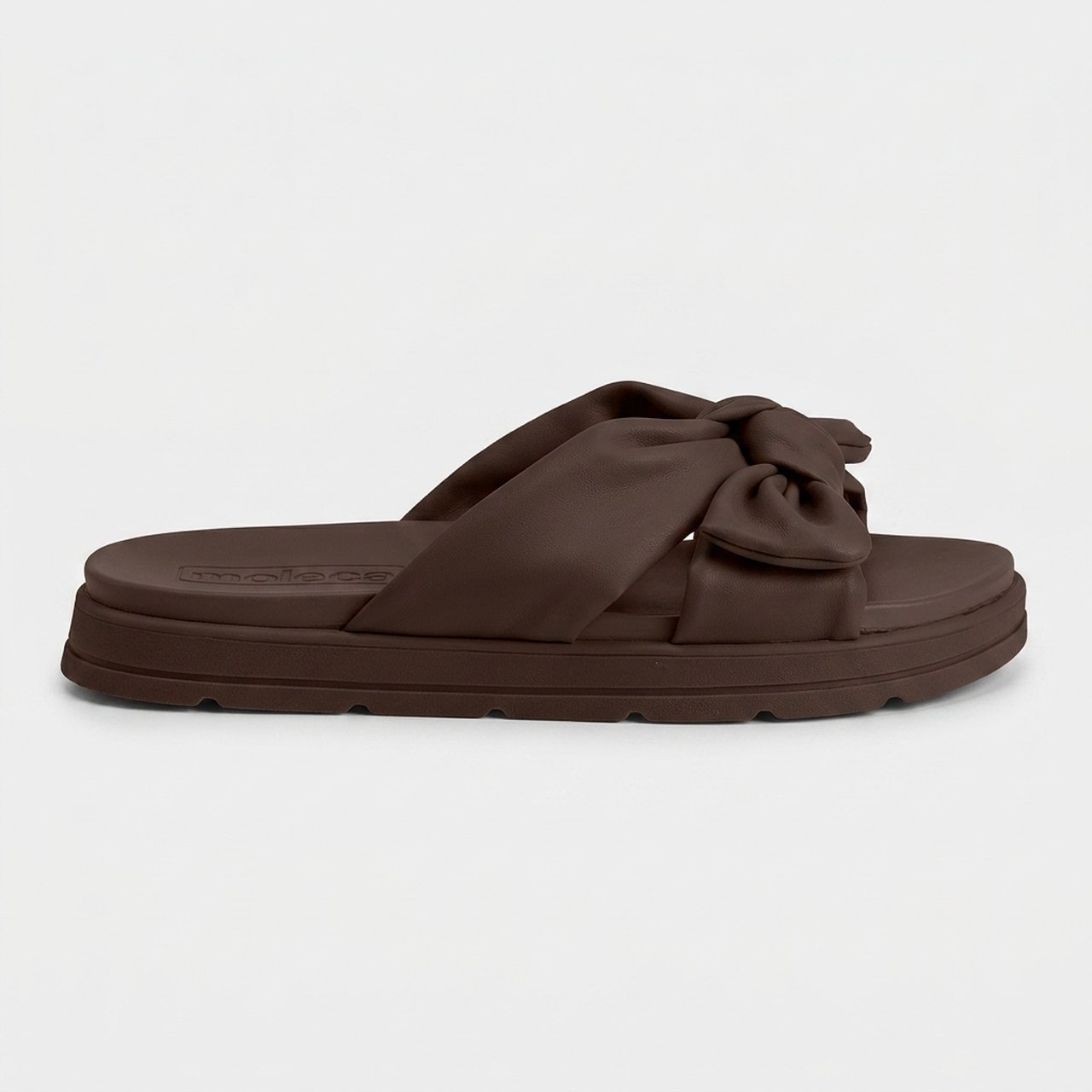 Chinelo Slide Moleca Marrom com Laço