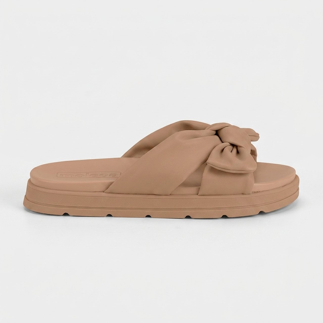 Chinelo Slide Moleca Nude com Laço