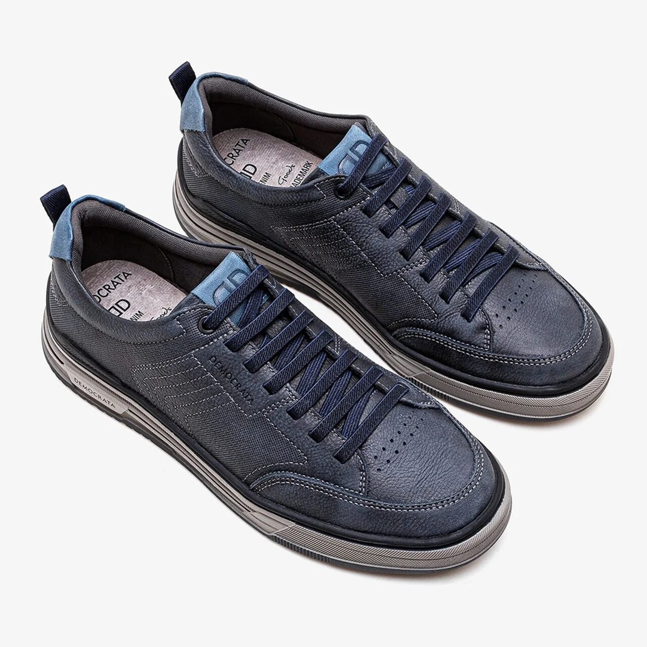 Tênis Democrata Denim Dylan Couro Azul Marinho Azul Marinho 2