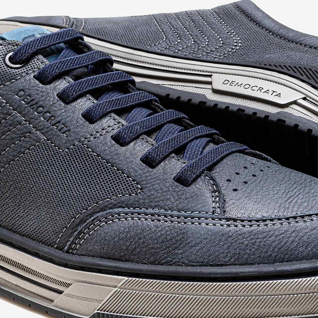Tênis Democrata Denim Dylan Couro Azul Marinho Azul Marinho 3
