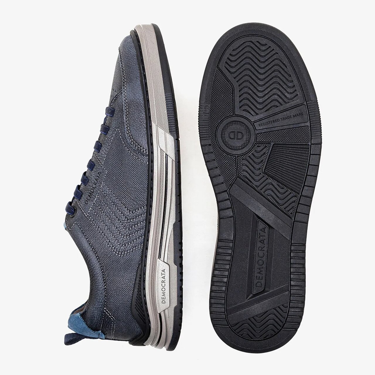 Tênis Democrata Denim Dylan Couro Azul Marinho Azul Marinho 4
