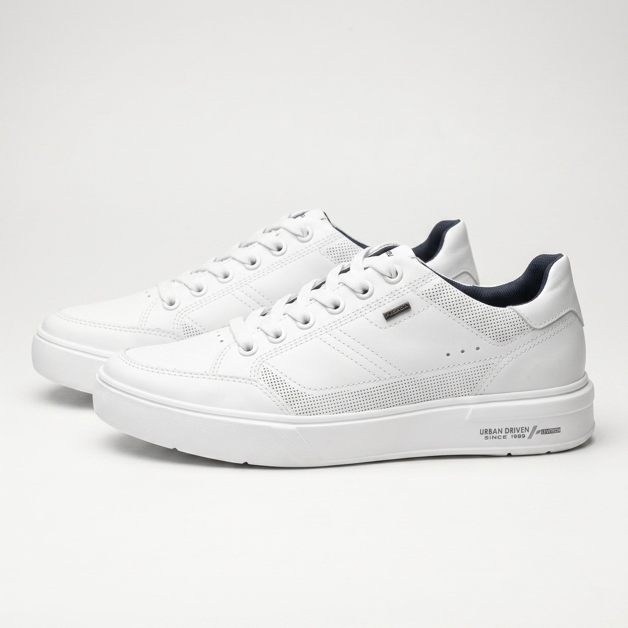 Tênis Casual Pegada Masculino Em Couro Branco Branco 3