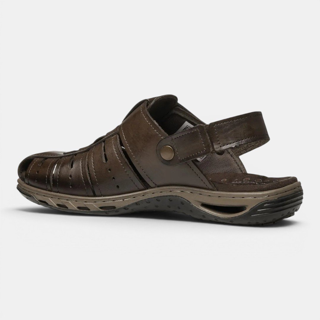 Sandália Pegada Masculina Em Couro Marrom Marrom 3