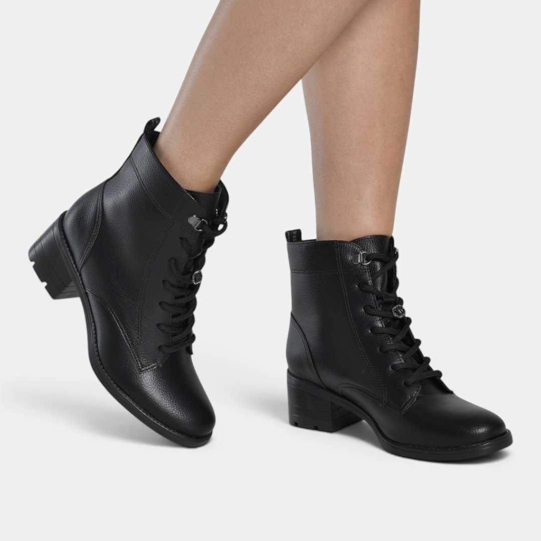 Coturno Via Marte Feminino Preto Preto 3