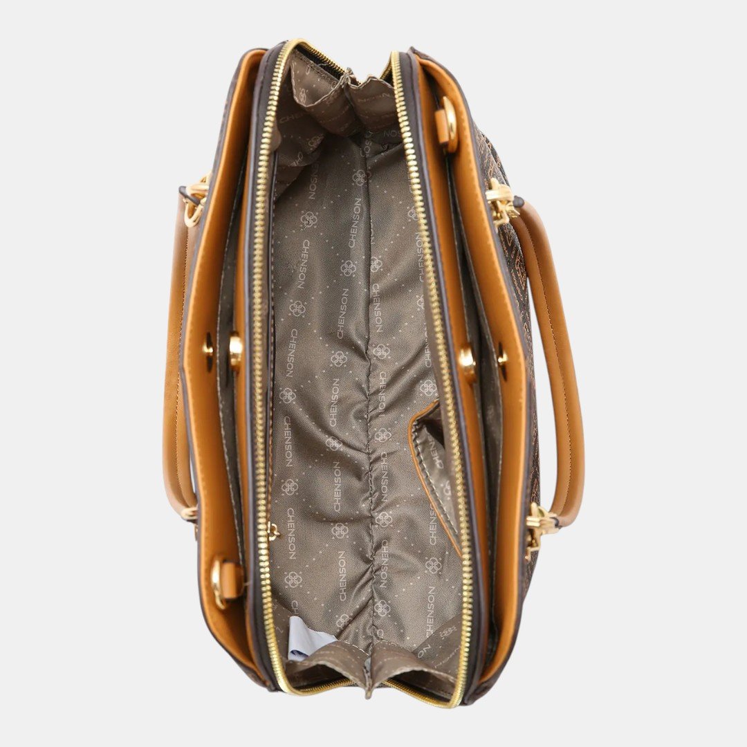 Bolsa Feminina Chenson Mão Monograma Luxo Marrom Marrom 3