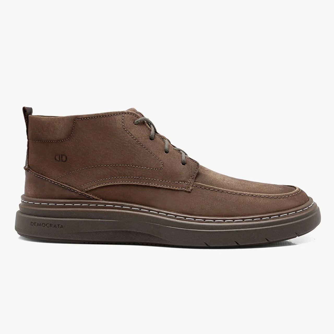 Bota Masculina Democrata Grid Couro Marrom