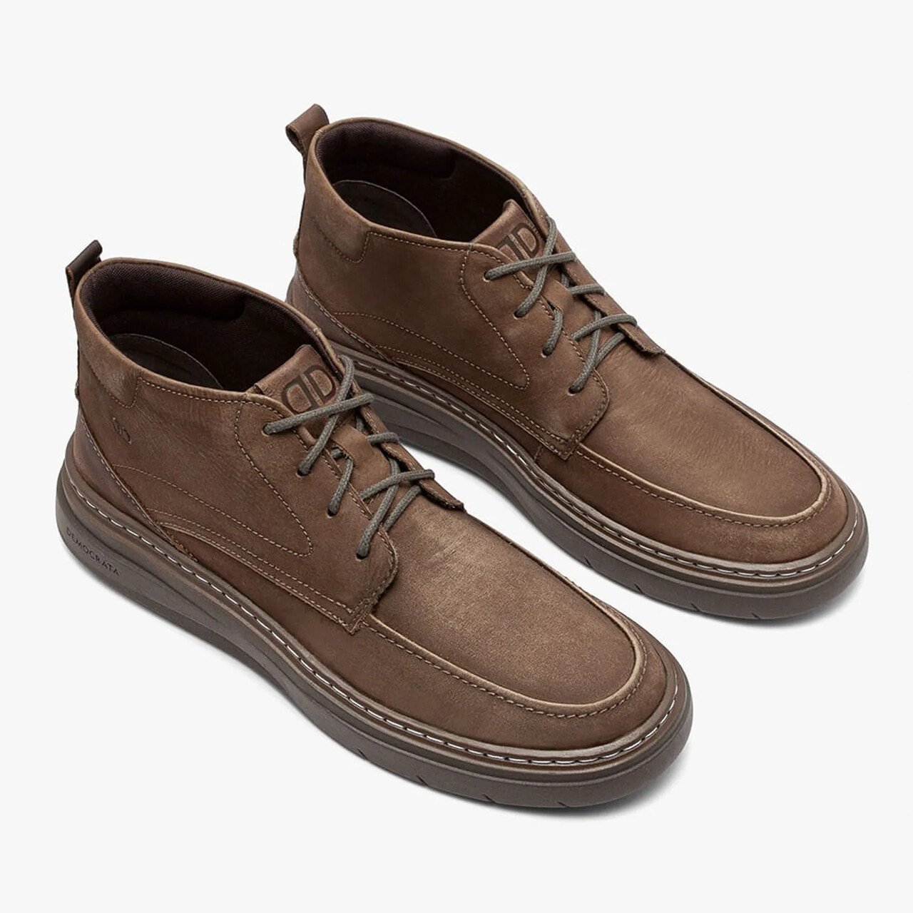 Bota Masculina Democrata Grid Couro Marrom Marrom 2