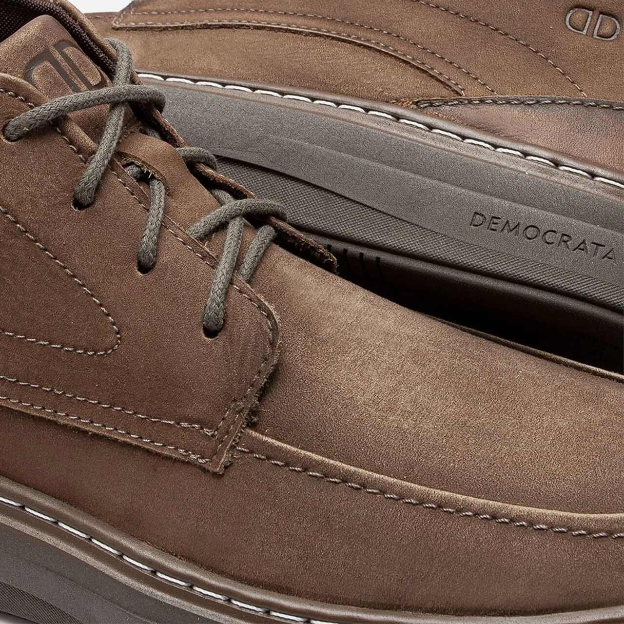 Bota Masculina Democrata Grid Couro Marrom Marrom 3