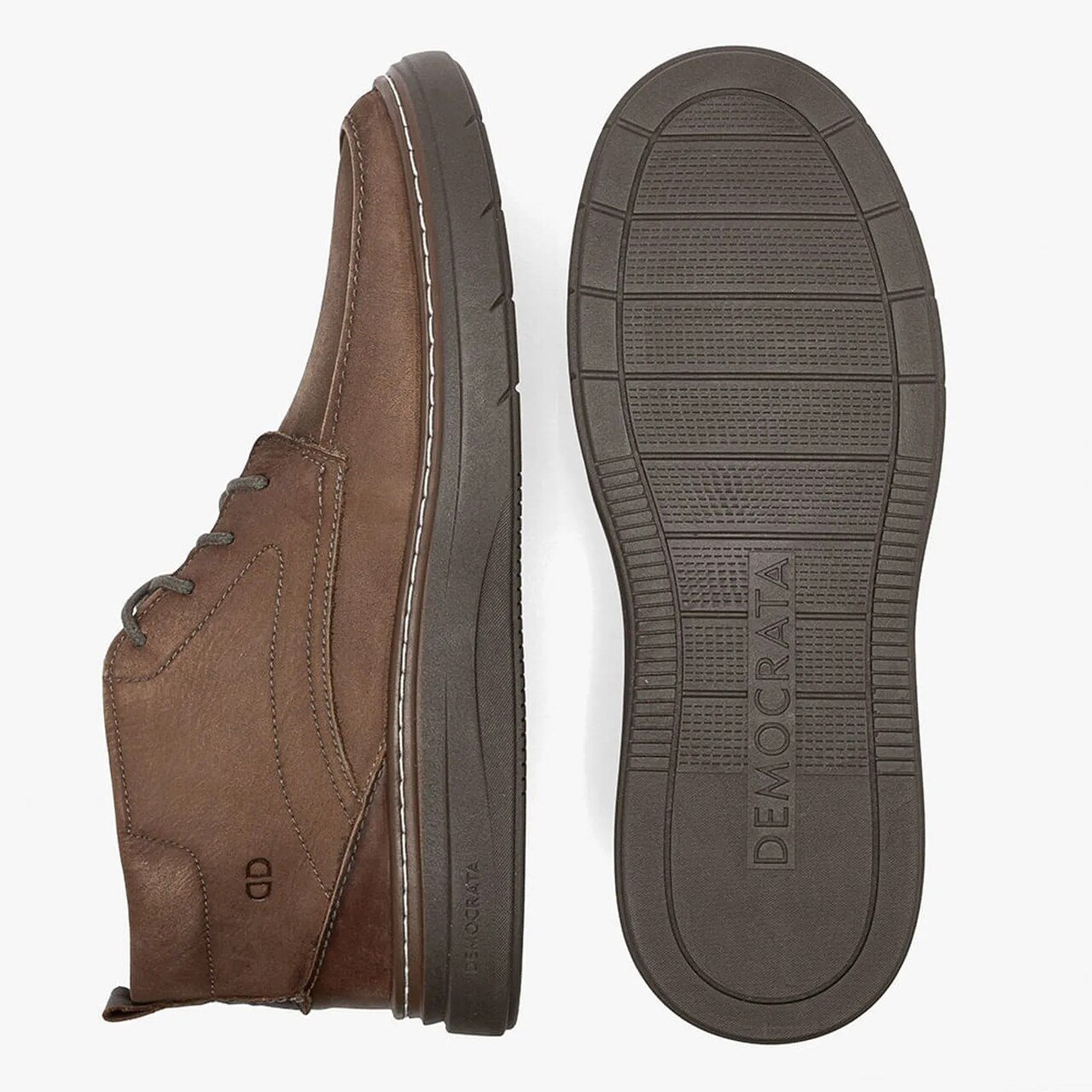 Bota Masculina Democrata Grid Couro Marrom Marrom 4
