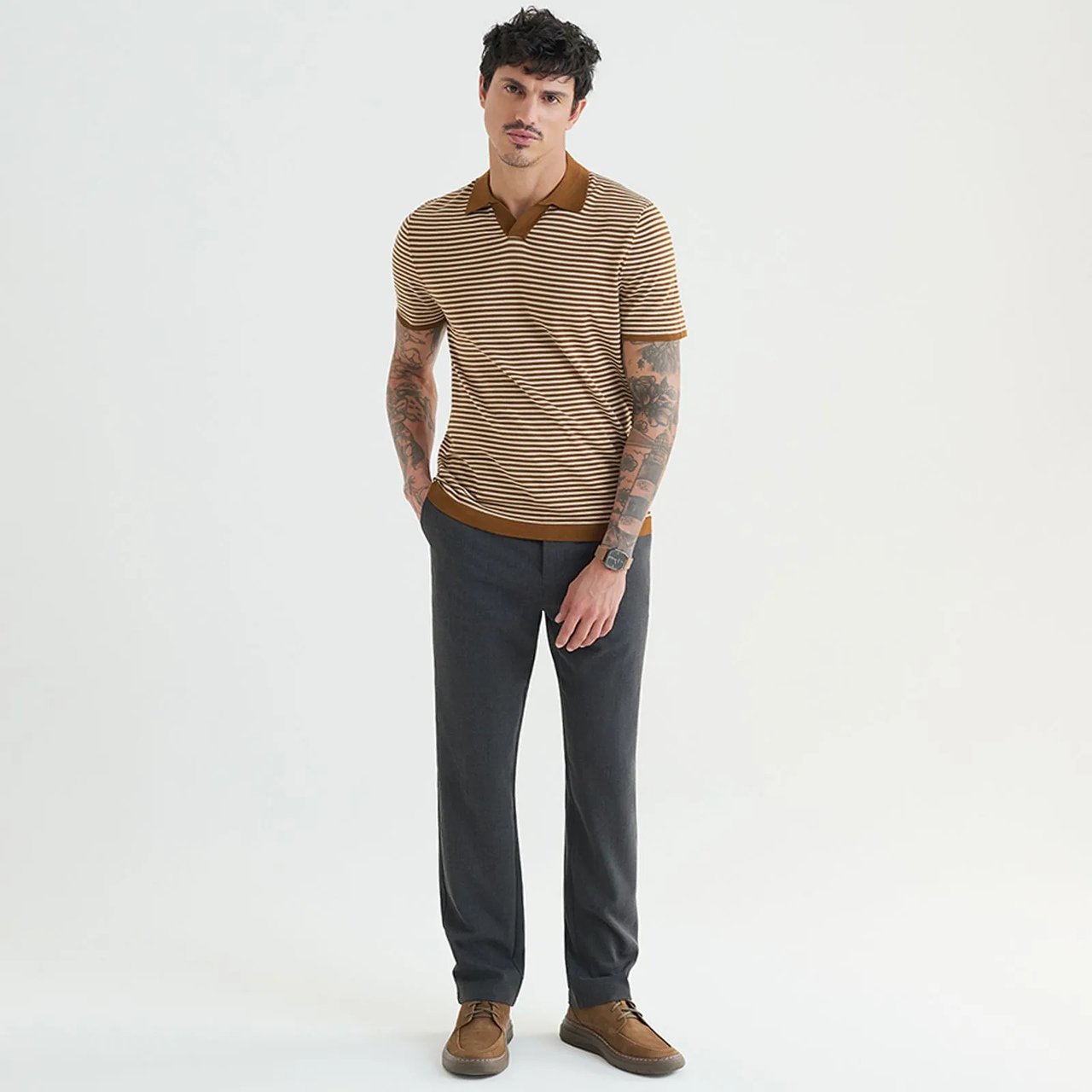Bota Masculina Democrata Grid Couro Marrom Marrom 5