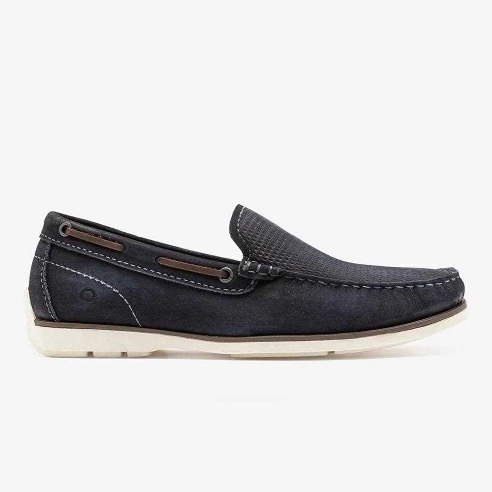 Mocassim Democrata Masculino Em Couro Azul Marinho
