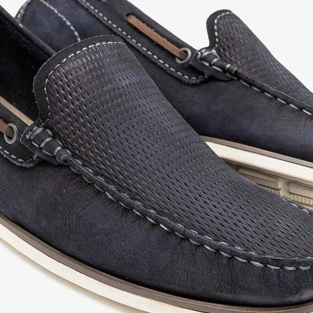 Mocassim Democrata Masculino Em Couro Azul Marinho Azul Marinho 4