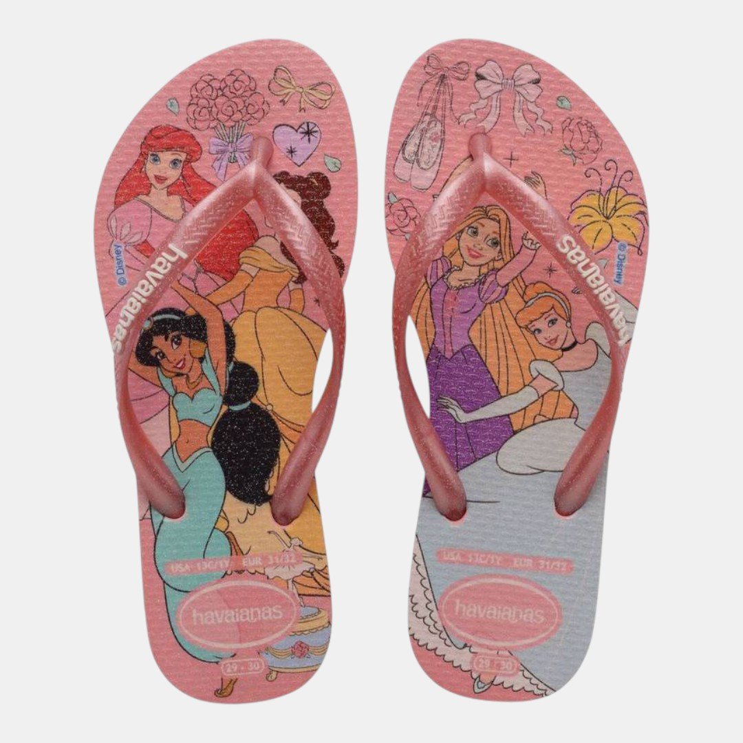 Chinelo Havaianas Infantil Slim Princesas Rosa