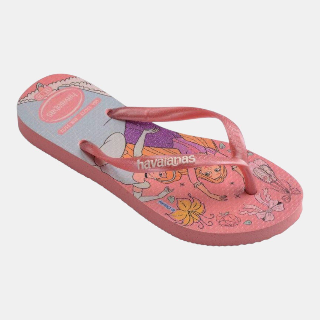 Chinelo Havaianas Infantil Slim Princesas Rosa Rosa 2