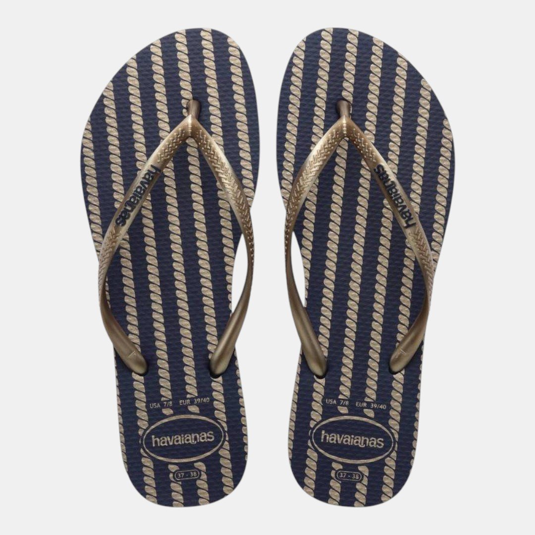 Chinelo Havaianas Slim Nautical Marinho com Rosê