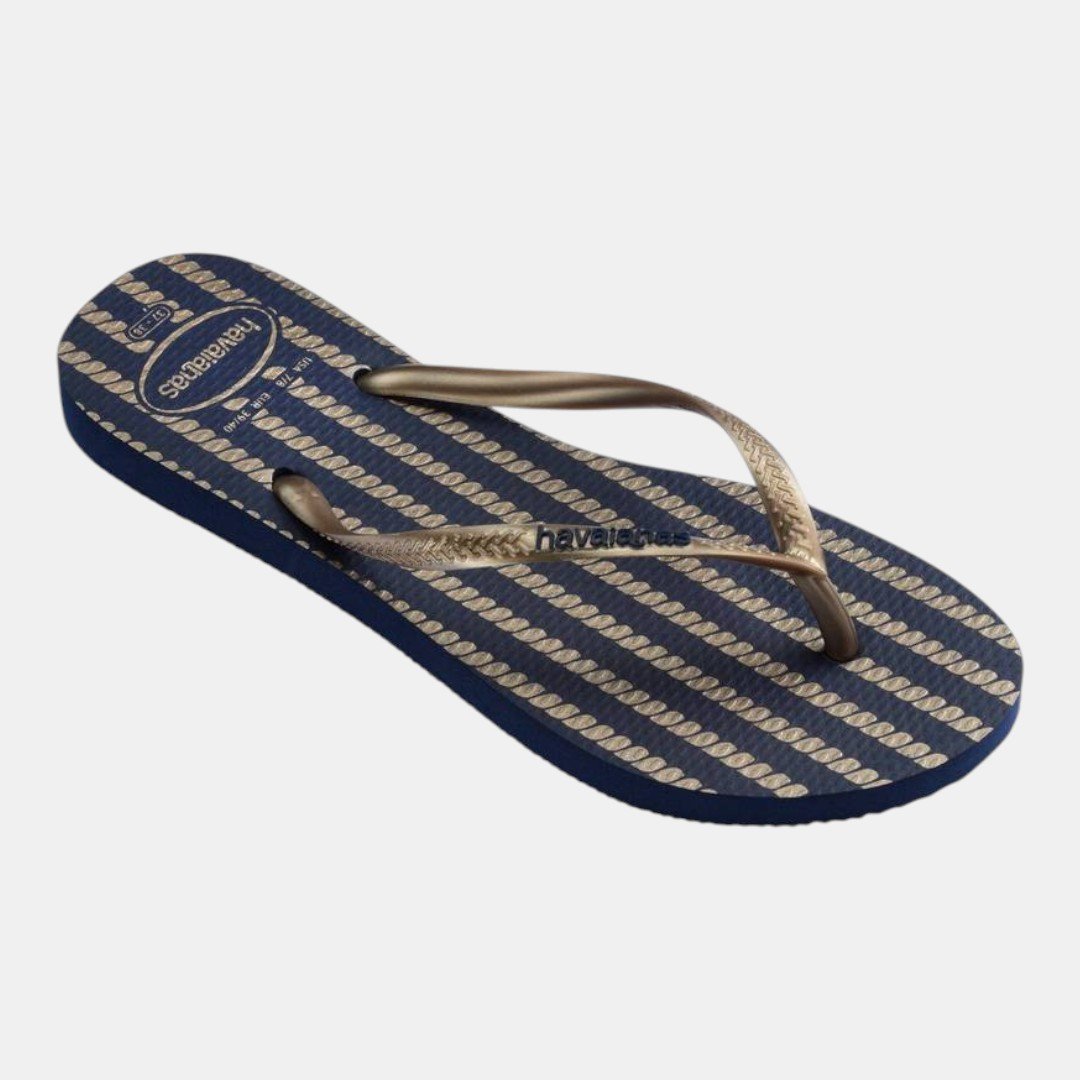 Chinelo Havaianas Slim Nautical Marinho com Rosê Dourado 2