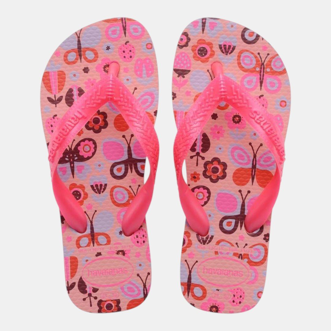 Chinelo Havaianas Kids Flores Infantil Rosa