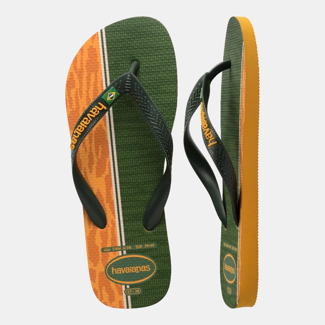 Chinelo Havaianas Top Nations Seleções Brasil Amarelo Verde 4