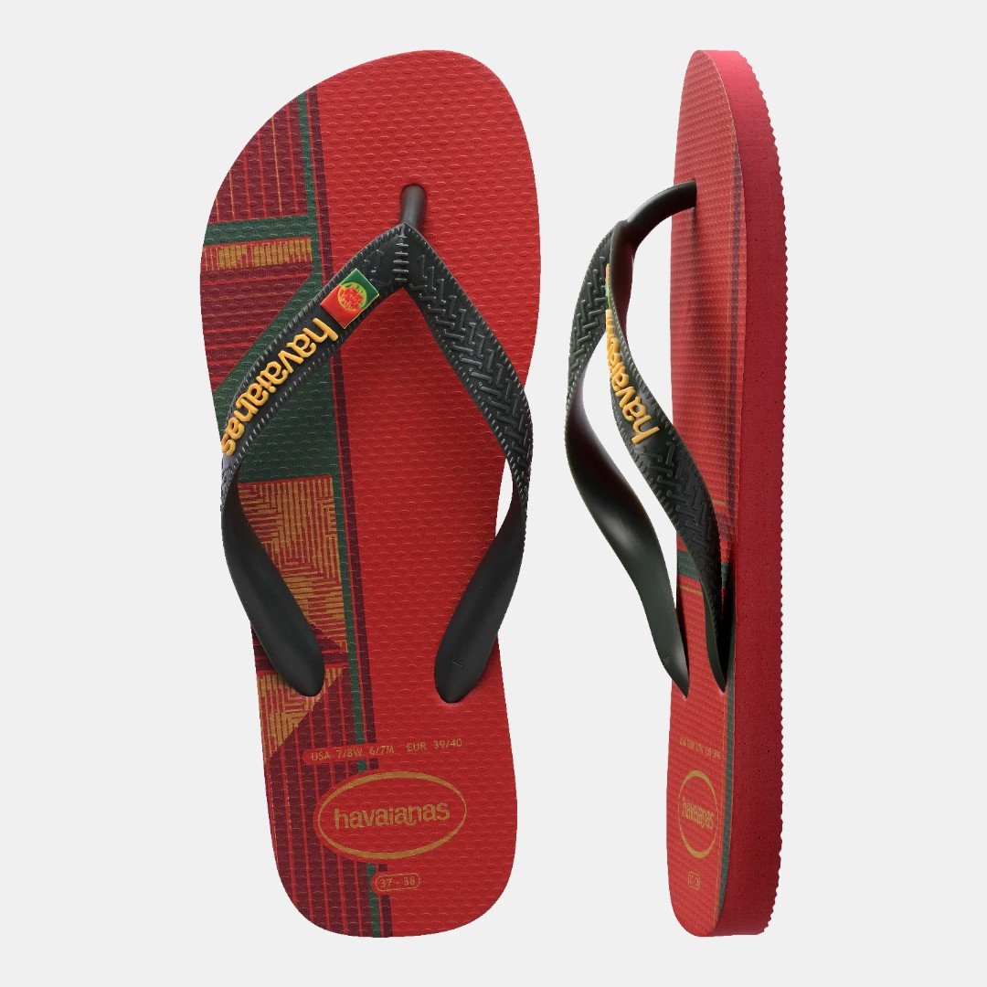 Chinelo Havaianas Top Nations Seleções Portugal Vermelho Preto 4