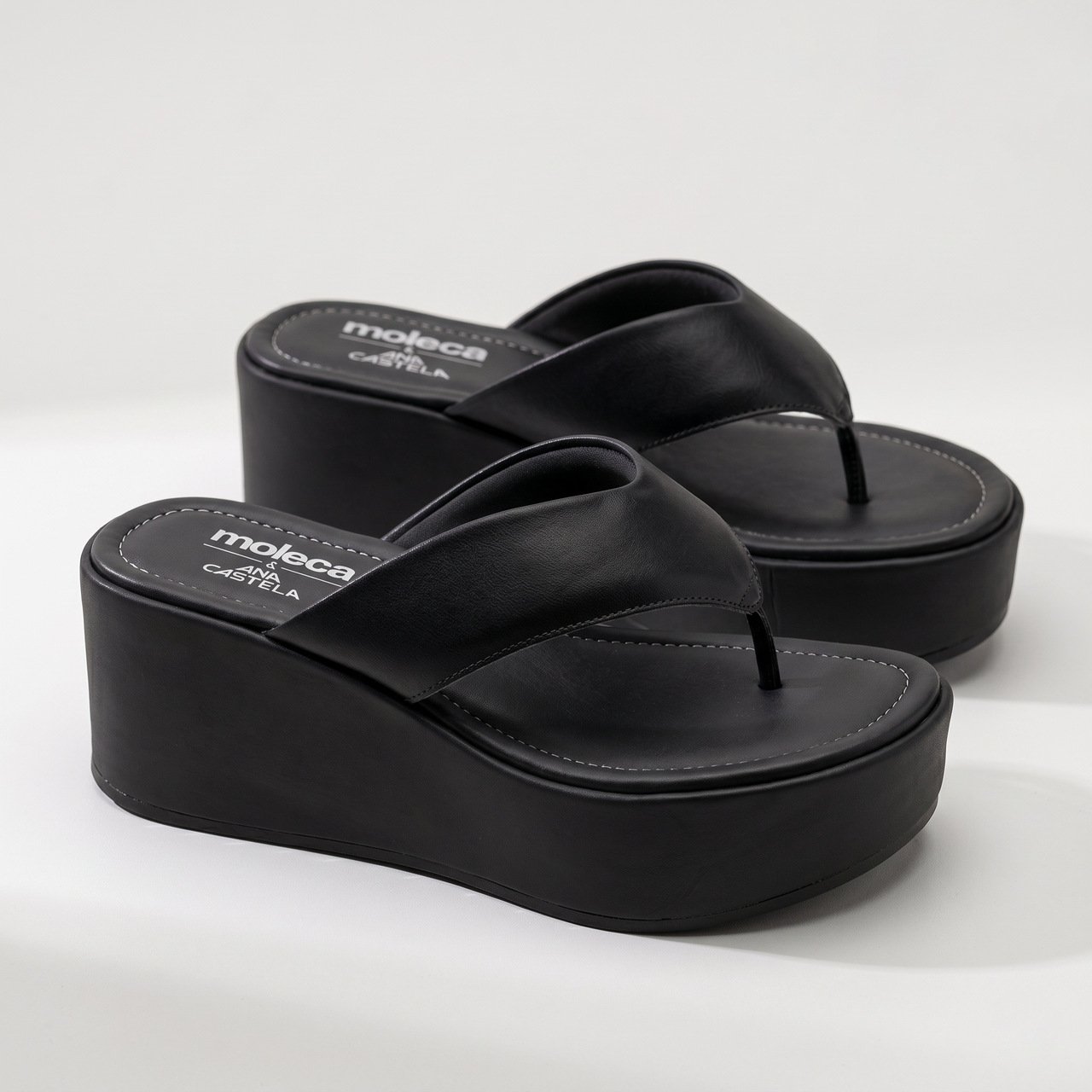 Tamanco Plataforma Moleca Ana Castela Preto Preto 3