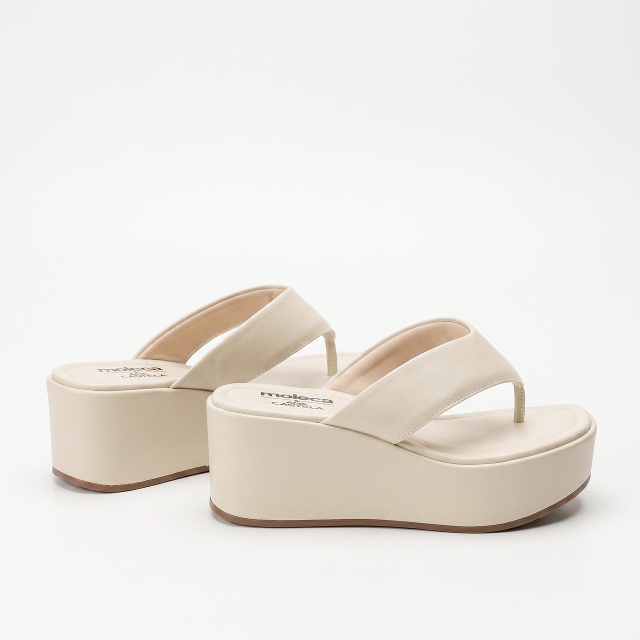 Tamanco Plataforma Moleca Ana Castela Off White Branco 3