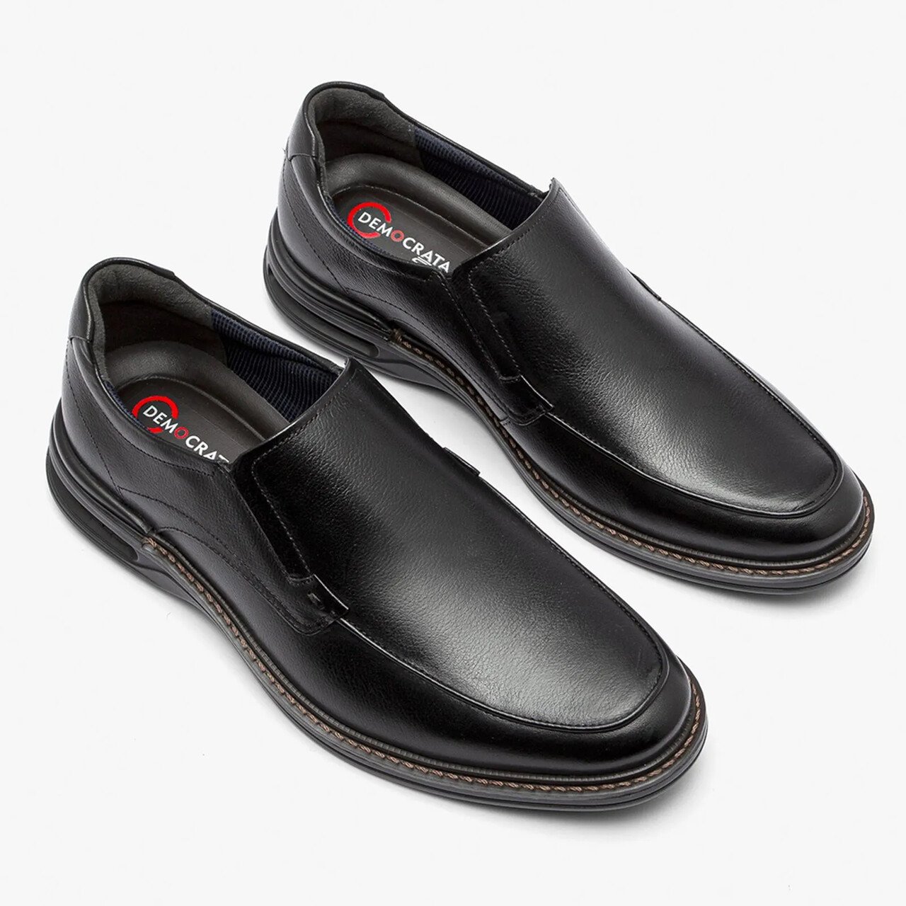 Sapato Social Masculino Democrata Air Magnum Couro Preto Preto 2