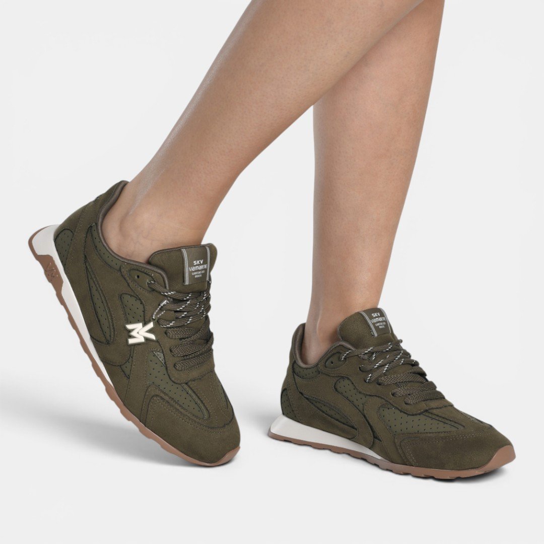 Tênis Via Marte Casual Retrô Verde Militar Verde 3