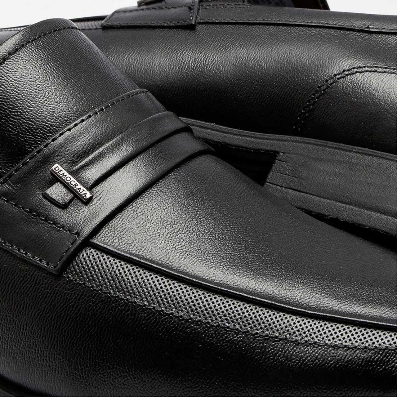 Sapato Democrata Unique Social Masculino Couro Preto Preto 3