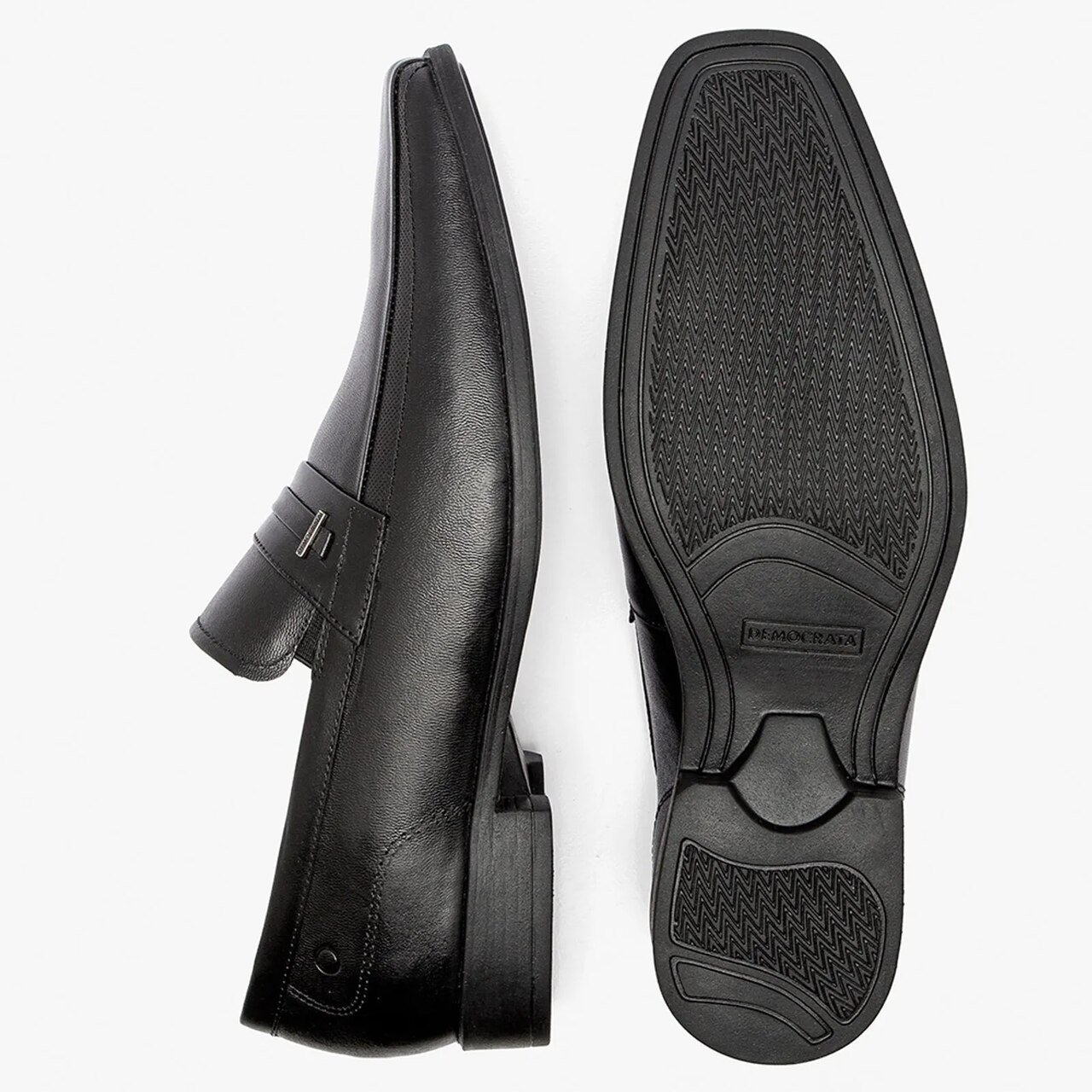 Sapato Democrata Unique Social Masculino Couro Preto Preto 4