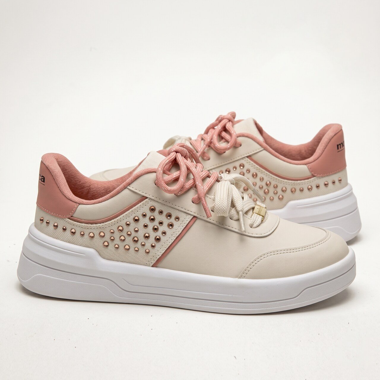 Tênis Moleca Ana Castela Off White com Rosa Bege 3