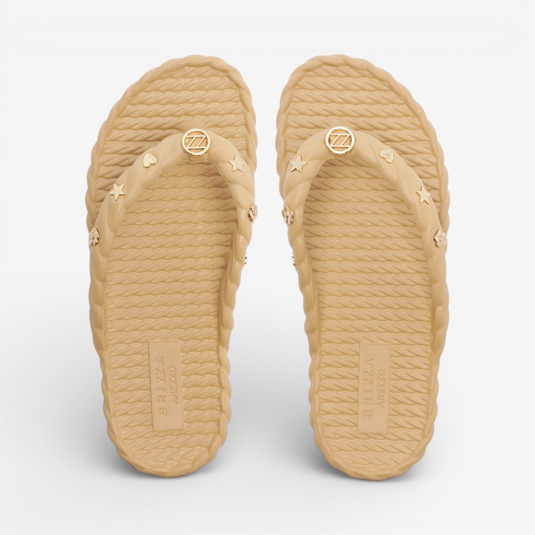 Chinelo De Dedo Brizza Arezzo Bege Marrocos