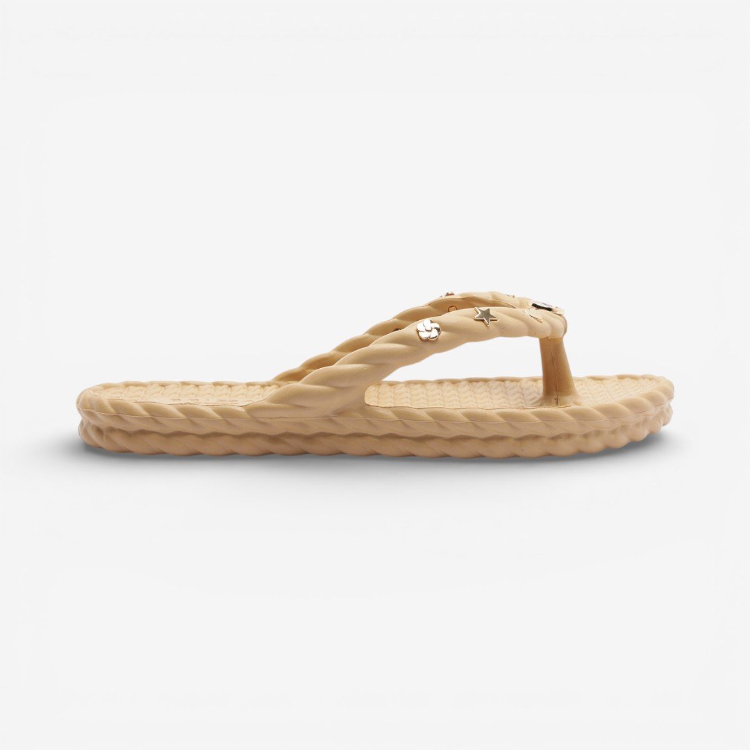 Chinelo De Dedo Brizza Arezzo Bege Marrocos Bege 2