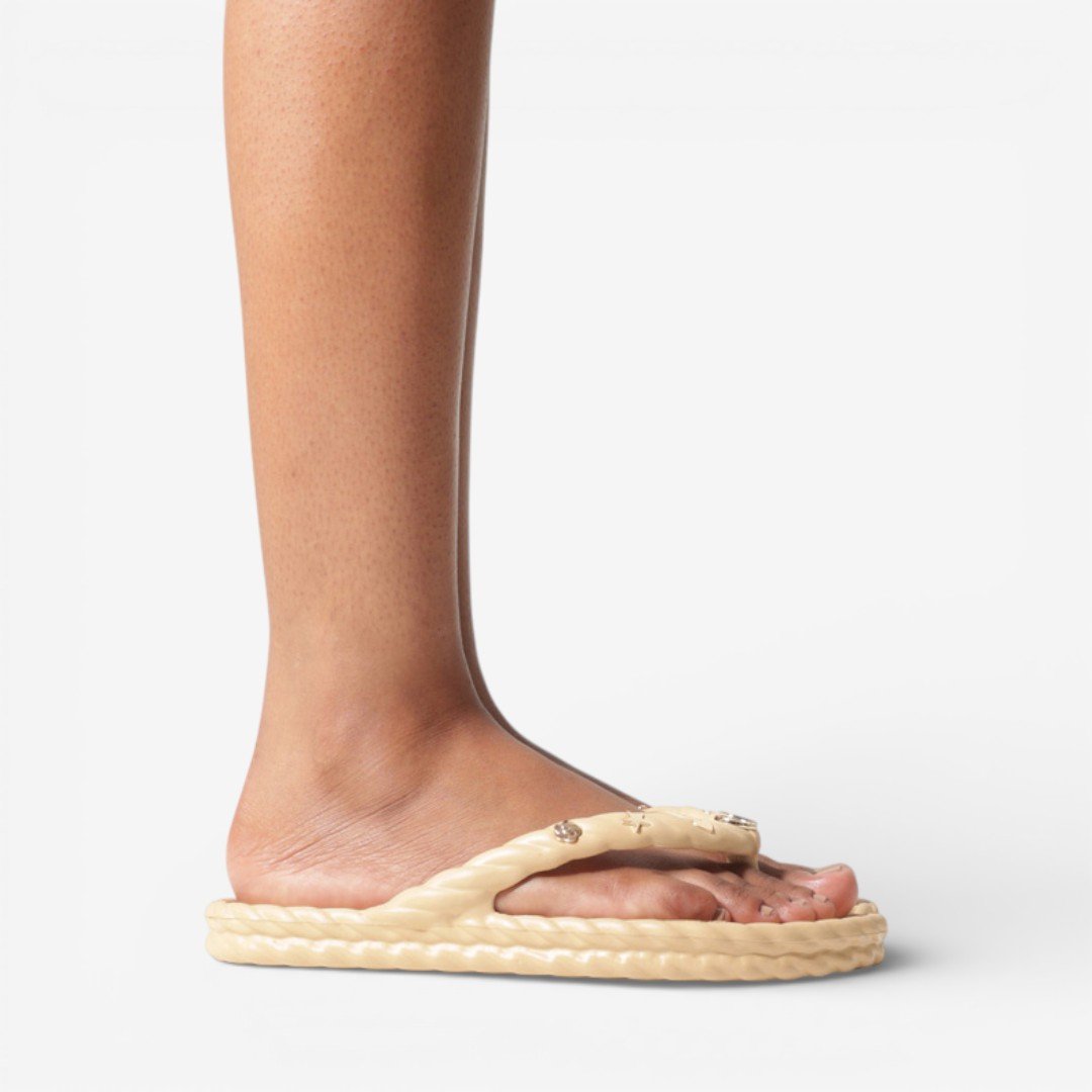 Chinelo De Dedo Brizza Arezzo Bege Marrocos Bege 4