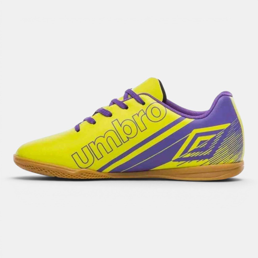 Chuteira Futsal Infantil Umbro Kick Jr Amarela com Roxo Amarelo/Roxo 4