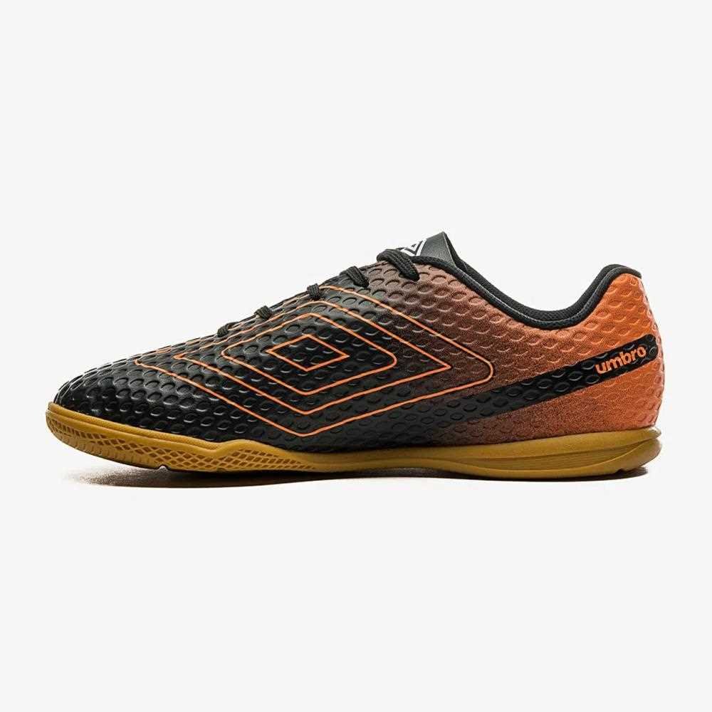 Chuteira Futsal Umbro Warskin Preta Preto/Laranja 3