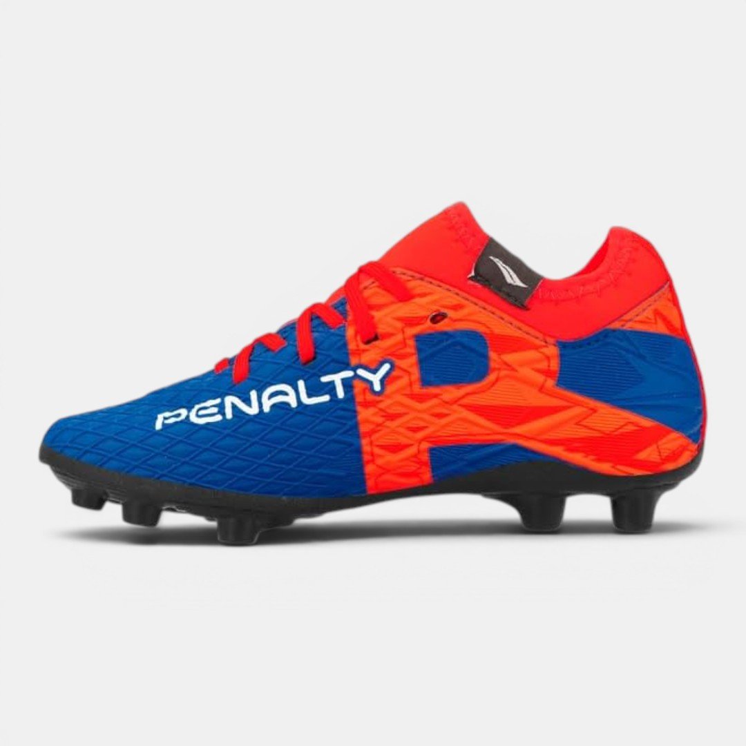Chuteira Campo Infantil Penalty RX Locker 3 AzuL Marinho Azul/Vermelho 2