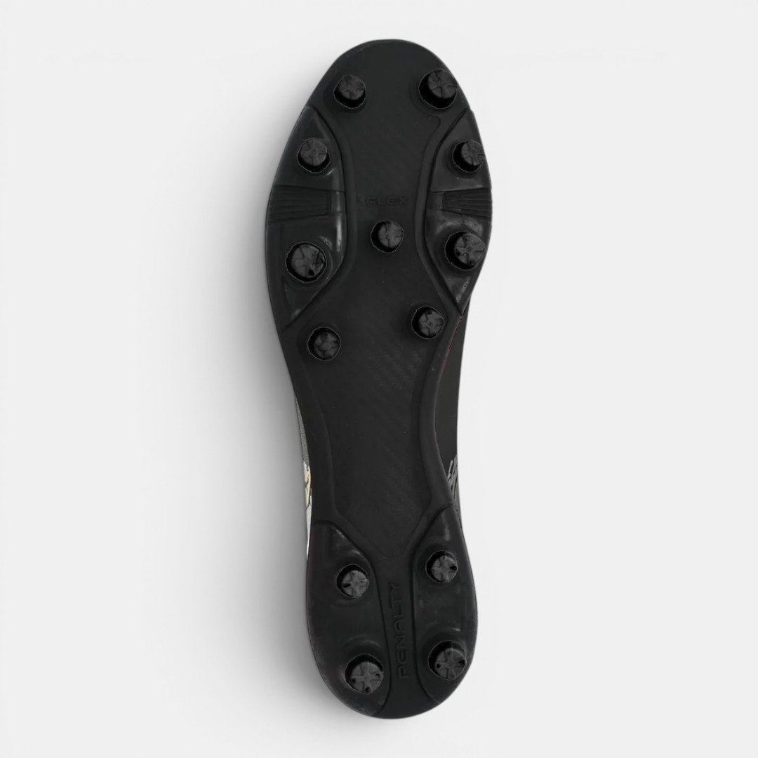 Chuteira Campo Penalty RX Locker 4 Preta com Dourado Cinza 5